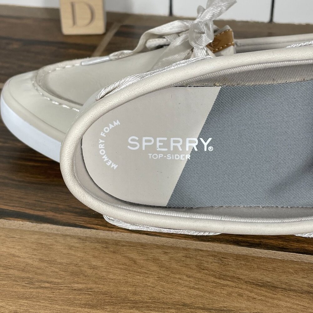 Sperry Top Sider Sailor Womens Size 12 Boat Shoes Ivory Nubuck Comfort Moc Toe - Picture 11 of 13